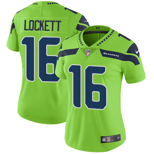 Nike Seahawks #16 Tyler Lockett Green Women's Stitched NFL Limited Rush Jersey